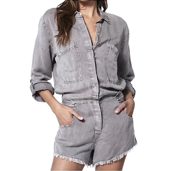 YOUNG FABULOUS & BROKE River Raw Linen Blend Utility Romper - Picture 2 of 13